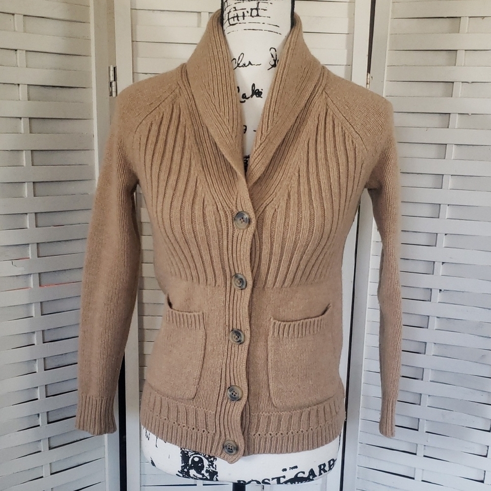 Women's Tan Cardigan Sweater